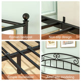 Queen Metal Canopy Bed Frame With Headboard And Footboard - Serenova - Omega Lifestyles