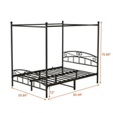 Queen Metal Canopy Bed Frame With Headboard And Footboard - Serenova - Omega Lifestyles