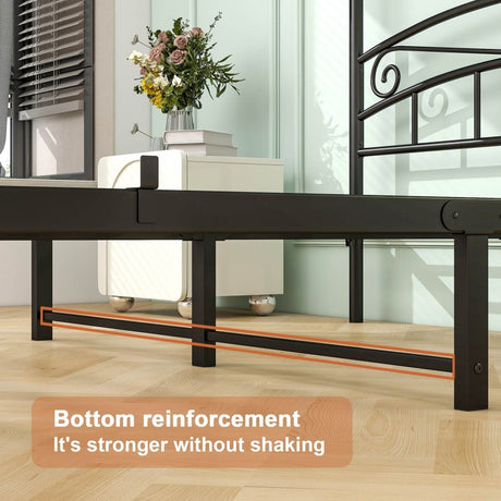 Queen Metal Canopy Bed Frame With Headboard And Footboard - Serenova - Omega Lifestyles