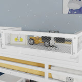 Queen Metal Loft Bed With Stairs High Guardrails Wardrobe - Omega Lifestyles