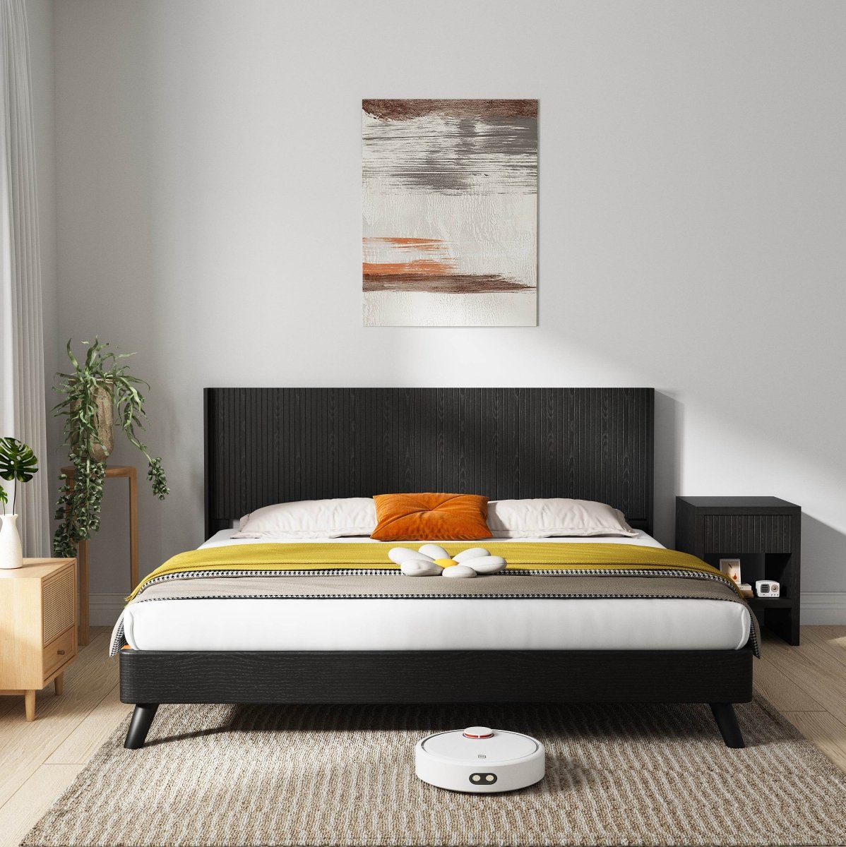 Queen Solid Wood Modern Farmhouse Fluted Panel Headboard - Serenova - Omega Lifestyles