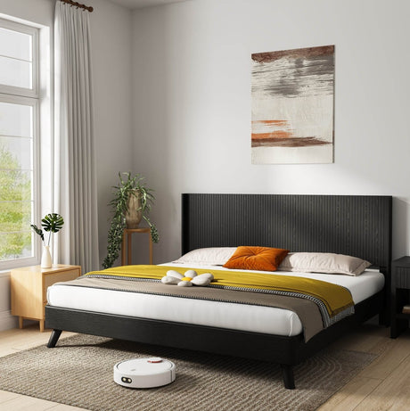 Queen Solid Wood Modern Farmhouse Fluted Panel Headboard - Serenova - Omega Lifestyles