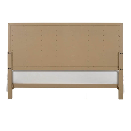 Queen Solid Wood Tan Panel Bed Frame - Serenova - Omega Lifestyles