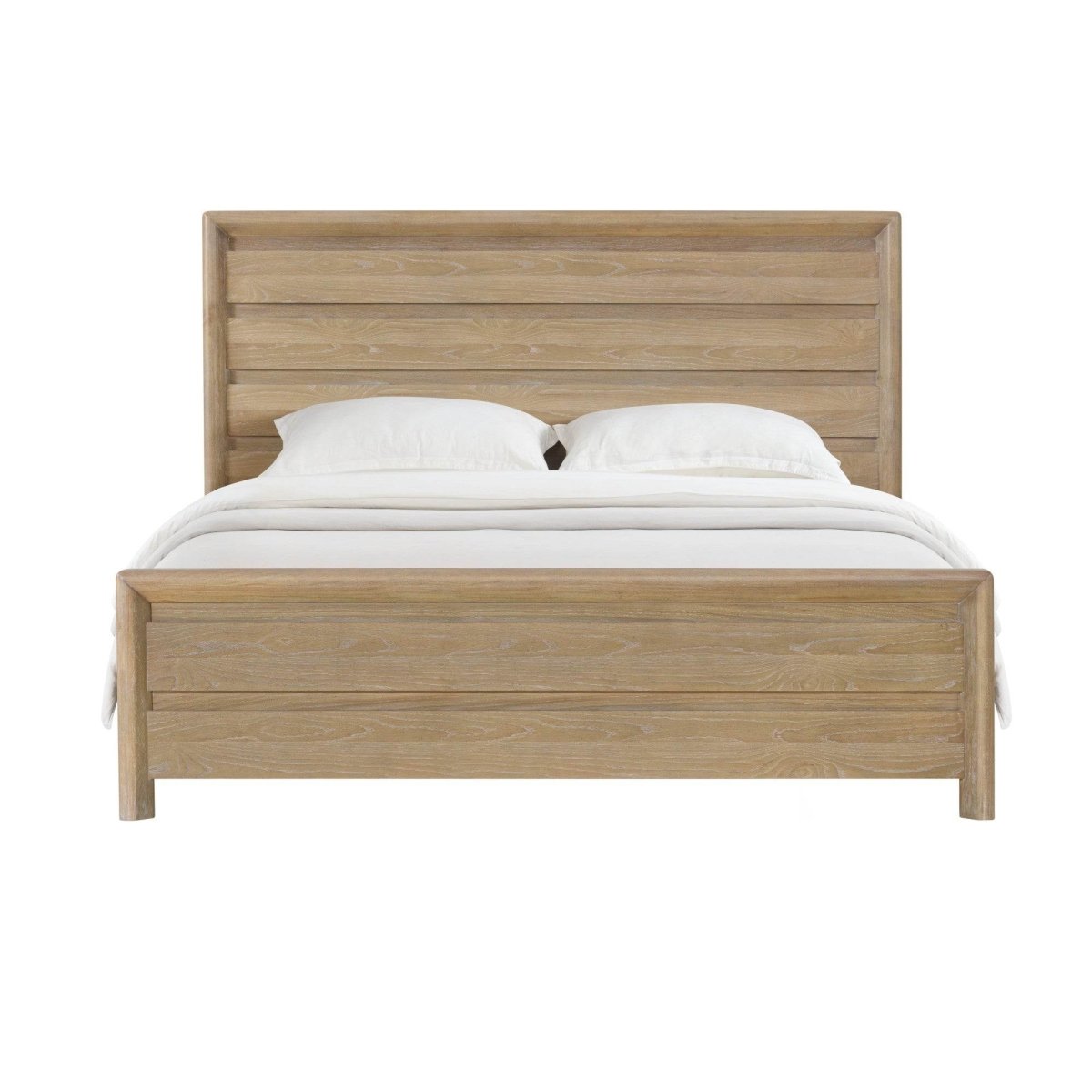 Queen Solid Wood Tan Panel Bed Frame - Serenova - Omega Lifestyles