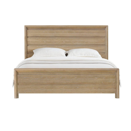 Queen Solid Wood Tan Panel Bed Frame - Serenova - Omega Lifestyles