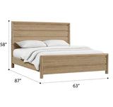 Queen Solid Wood Tan Panel Bed Frame - Serenova - Omega Lifestyles