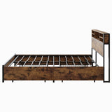 Queen Storage Bed Frame With Headboard Charging Station - Serenova - Omega Lifestyles
