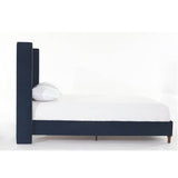 Queen Upholstered Blue Velvet Bed Frame With Tufted Headboard - Serenova - Omega Lifestyles