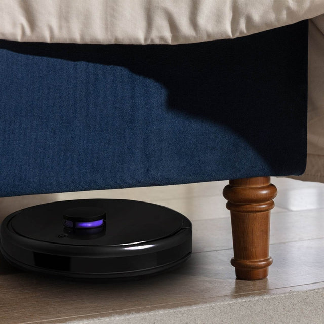 Queen Upholstered Blue Velvet Bed Frame With Tufted Headboard - Omega Lifestyles