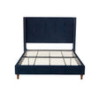 Queen Upholstered Blue Velvet Bed Frame With Tufted Headboard - Serenova - Omega Lifestyles