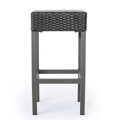 Rattan Brown Multi Bar Island With Stools and Storage - Omega Lifestyles