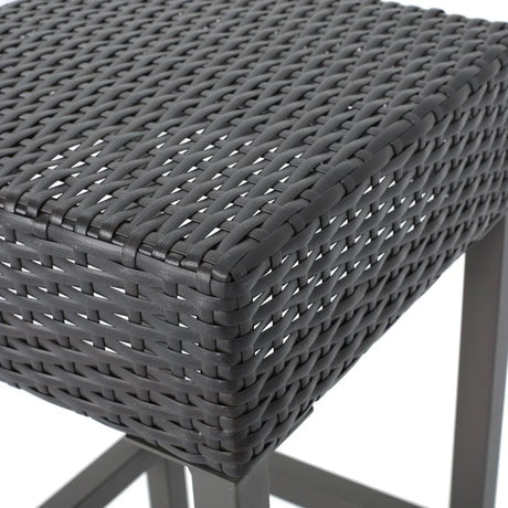 Rattan Brown Multi Bar Island With Stools and Storage - Omega Lifestyles