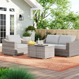 Rattan Wicker 3 - Person Outdoor Patio Seating Group - Serenova - Omega Lifestyles