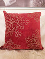 Red Velvet Holiday Throw Pillow With Gold Snowflake Embroidery - Serenova - Omega Lifestyles