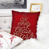Red Velvet Merry Christmas Embroidered Throw Pillow 20x20 - Serenova - Omega Lifestyles
