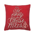 Red Velvet Merry Christmas Embroidered Throw Pillow 20x20 - Serenova - Omega Lifestyles