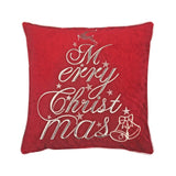 Red Velvet Merry Christmas Embroidered Throw Pillow 20x20 - Serenova - Omega Lifestyles