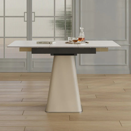 Retractable Rock Slab Expandable Square Dining Table - Omega Lifestyles