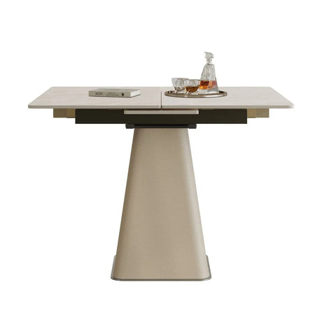 Retractable Rock Slab Expandable Square Dining Table - Omega Lifestyles