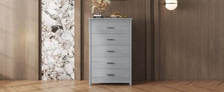 Retro American Country Style 5-Drawer Wooden Dresser - Omega Lifestyles