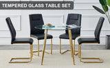 Round Glass Top Dining Table With 4 Chairs Set - Omega Lifestyles