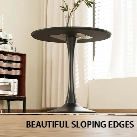 Round Tulip Dining Table With 2 Cushioned PU Chairs Set - Omega Lifestyles