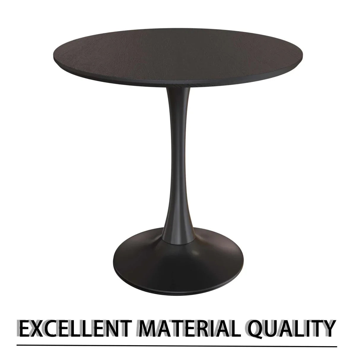 Round Tulip Dining Table With 2 Cushioned PU Chairs Set - Omega Lifestyles