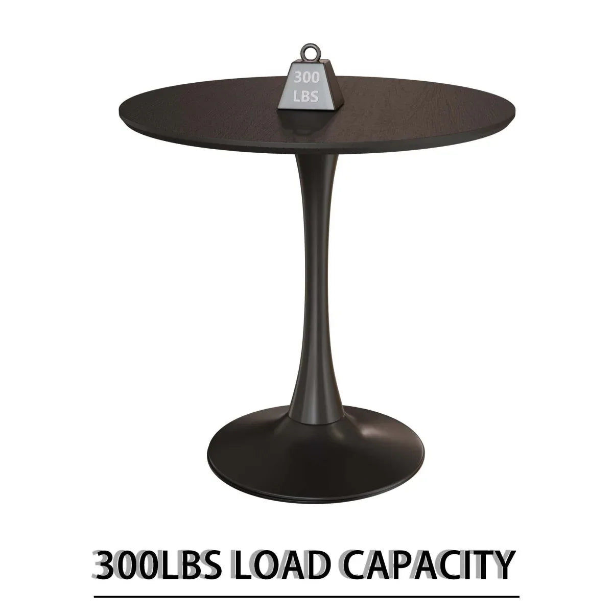 Round Tulip Dining Table With 2 Cushioned PU Chairs Set - Omega Lifestyles