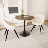 Round Tulip MDF Dining Table Set With 2 PU Chairs - Omega Lifestyles