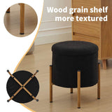 Round Upholstered Storage Ottoman With Removable Lid - Omega Lifestyles