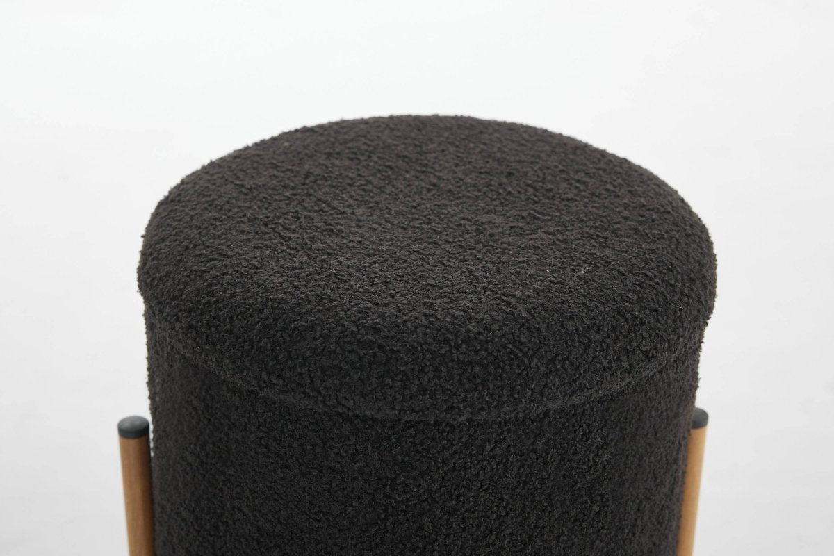 Round Upholstered Storage Ottoman With Removable Lid - Omega Lifestyles