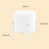 Round Upholstered Storage Ottoman With Removable Lid - Omega Lifestyles