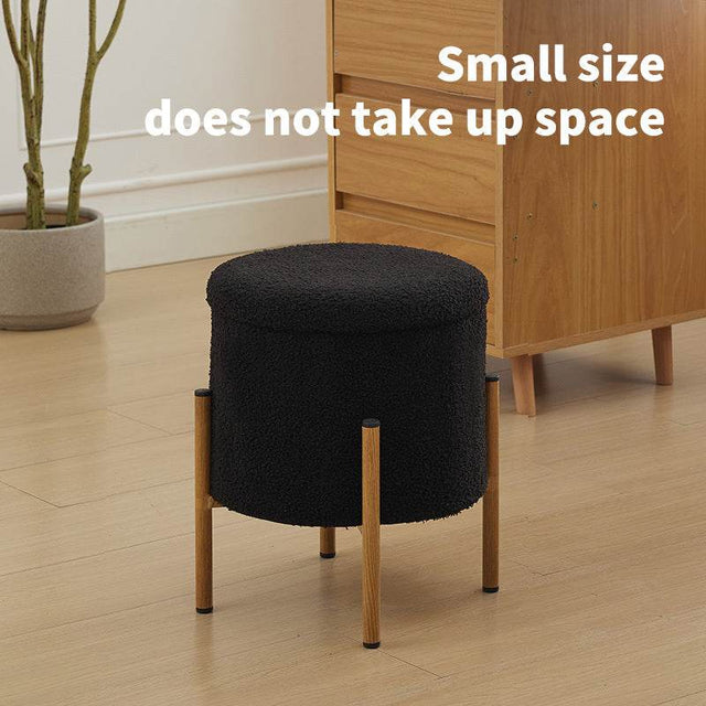 Round Upholstered Storage Ottoman With Removable Lid - Omega Lifestyles