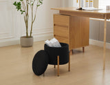 Round Upholstered Storage Ottoman With Removable Lid - Omega Lifestyles