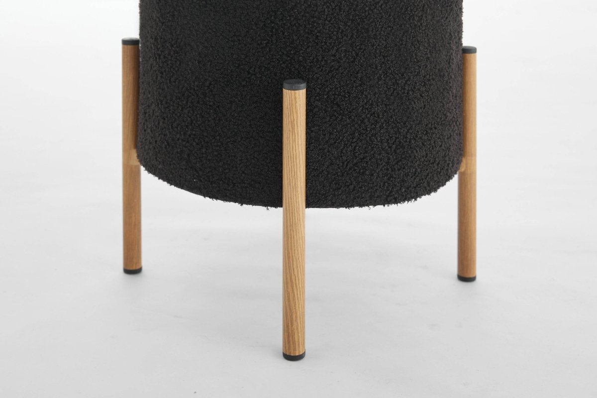 Round Upholstered Storage Ottoman With Removable Lid - Omega Lifestyles