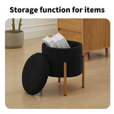 Round Upholstered Storage Ottoman With Removable Lid - Omega Lifestyles