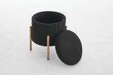 Round Upholstered Storage Ottoman With Removable Lid - Omega Lifestyles
