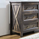 Rustic Farmhouse Dark Oak 6-Drawer Dresser - Omega Lifestyles