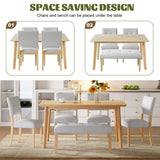 Rustic Farmhouse Solid Wood 6-Piece Dining Set - Omega Lifestyles