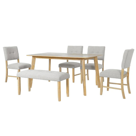 Rustic Farmhouse Solid Wood 6-Piece Dining Set - Omega Lifestyles