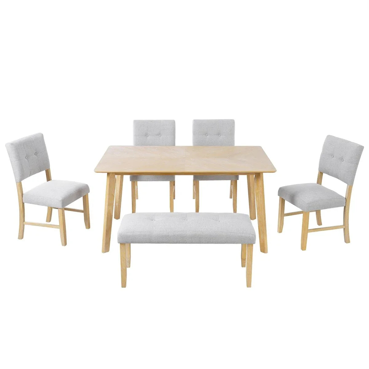 Rustic Farmhouse Solid Wood 6-Piece Dining Set - Omega Lifestyles