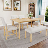 Rustic Farmhouse Solid Wood Dining Table Set For 6 - Omega Lifestyles