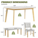 Rustic Farmhouse Solid Wood Dining Table Set For 6 - Omega Lifestyles