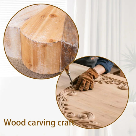 Rustic Flower-Shaped Engineered Wood Center Table - Omega Lifestyles