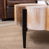 Rustic Flower-Shaped Engineered Wood Center Table - Omega Lifestyles