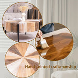 Rustic Flower-Shaped Engineered Wood Center Table - Omega Lifestyles