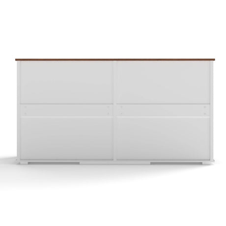 Rustic Large Double Dog Crate Furniture With Drawers - Omega Lifestyles