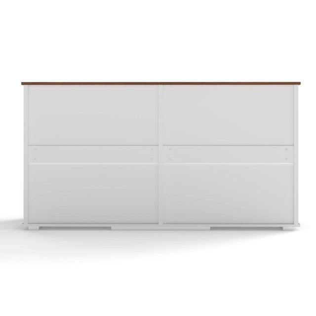 Rustic Large Double Dog Crate Furniture With Drawers - Omega Lifestyles