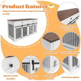 Rustic Large Double Dog Crate Furniture With Drawers - Omega Lifestyles