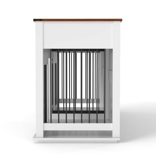 Rustic Large Double Dog Crate Furniture With Drawers - Omega Lifestyles